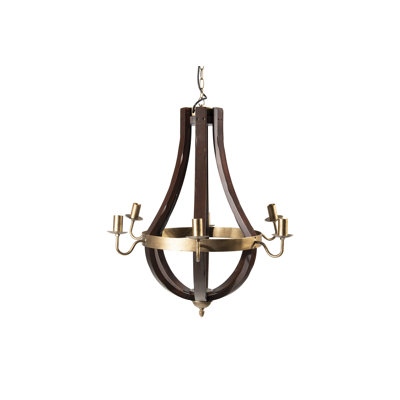 August Grove Pavon 5 Light Candle Style Wagon Wheel Chandelier August Grove Pavon 5 Light Candle Style Wagon Wheel Chandelier